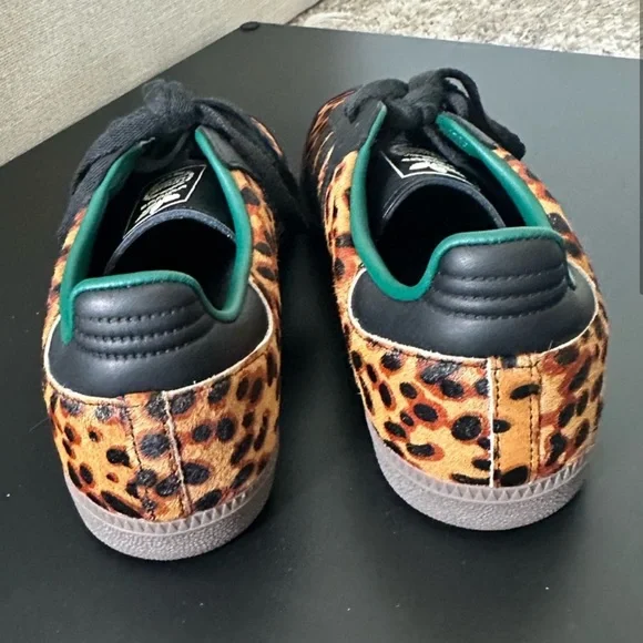 RARE NEW Adidas Samba OG Cheetah Leopard Black Green Womens 8 Mens 7 Sneakers - Picture 4 of 15
